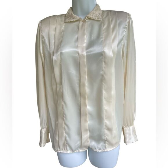 True Vintage 80s - Labyrinth Cosplay Sarah Victorian Button Down Blouse M - Picture 2 of 7
